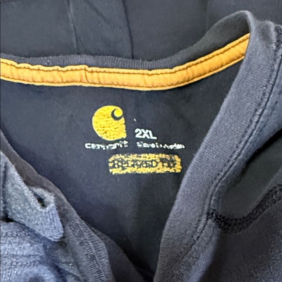 Set of (2) Carhartt Men’s XXL Gray & Black Yellow Logo Short Sleeve T-Shirts - Picture 5 of 9